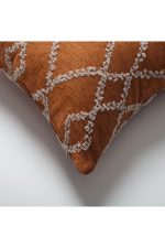 Savoy | Burnt Orange Geometric Diamond Pattern Square 18''x18'' Throw Pillow Cover - Image 2