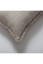 Soho | Beige Neutral Solid Linen-Blend Fringed Lumbar 12''x20'' Throw Pillow Cover - Image 2