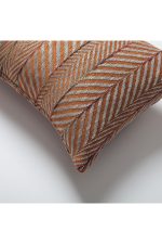 Sense | Burnt Orange Textured Herringbone Stripe Lumbar 12''x20'' Throw Pillow Cover - Image 2