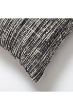 Coco | Black Heathered Woven Textured Plain Square 20"x20'' Throw Pillow Cover - Image 2
