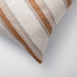 Oblique | Mustard Yellow Striped Boucle Textured Square 20''x20'' Throw Pillow Cover - Image 3
