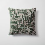 Gilda | Green Mid-Century Modern Geometric Textured Woven Square 18''x18'' Throw Pillow Cover