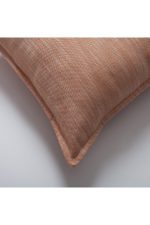 Porto | Orange Neutral Solid Linen-Blend Flanged Square 20''x20'' Throw Pillow Cover - Image 2