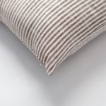 Zuma | Brown Stripe Neutral Linen-Blend Square 18"x18" Throw Pillow Cover - Image 2