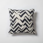 Havana | Black and White Geometric Chevron Textured Woven Square 18''x18'' Throw Pillow Cover