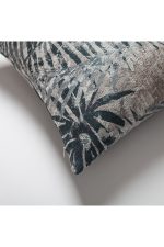 Rio | Blue Textured Woven Floral Square 18''x18'' Throw Pillow Cover - Image 2