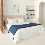 Loom Bed Runner | Navy Blue Neutral Linen Blend - Image 2