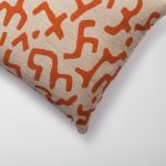 Nandos | Burnt Orange Mud Cloth Design Boucle Textured Square 20''x20'' Throw Pillow Cover - Image 2