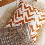 Havana | Orange Geometric Chevron Textured Woven Square 18''x18'' Throw Pillow Cover - Image 3