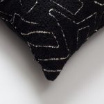 Amorf | Black Abstract Minimal Design Textured Square 20"x20'' Throw Pillow Cover - Image 2
