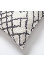 Maya | Dark Gray Kilim Patterned Tribal Boho Textured Square 20''x20'' Throw Pillow Cover - Image 2