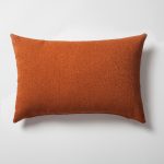 Julia | Burnt Orange Boucle Textured Solid Lumbar 16''x24'' Throw Pillow Cover