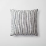 Stripe On Stripe | Set of 3 | Navy Blue Neutral Linen Blend Throw Pillow Covers - Image 3
