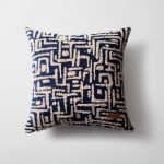 Gilda | Navy Blue Mid-Century Modern Geometric Textured Woven Square 18''x18'' Throw Pillow Cover