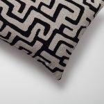 Norm | Black Boucle Textured Geometric Maze Long Lumbar 14"x28" Throw Pillow Cover - Image 2