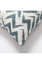 Havana | Teal Blue Geometric Chevron Textured Woven Square 18''x18'' Throw Pillow Cover - Image 2