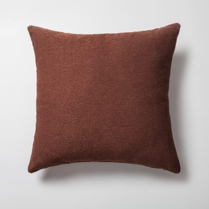 Julia | Brown Boucle Textured Solid Square 20''x20'' Throw Pillow Cover