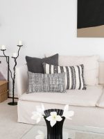 Tweed | Gray Heathered Woven Textured Plain Lumbar 12"x20'' Throw Pillow Cover - Image 3