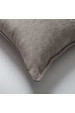 Eliza | Taupe Textured Velvet-Look Flanged Lumbar 16''x24'' Throw Pillow Cover - Image 2