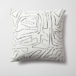 Amorf | White Abstract Minimal Design Textured Square 20"x20'' Throw Pillow Cover