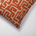 Norm | Burnt Orange Textured Geometric Maze Square 20''x20'' Throw Pillow Cover - Image 2