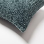 Cozy | Teal Blue Plush Soft Textured Long Lumbar 14"x28" Throw Pillow Cover - Image 2