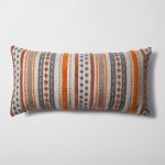 Loom Bed Runner & Pillow Covers | Set of 4 | Dark Gray Orange Nomad Bedset - Image 4