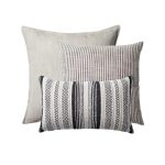 Porto & Gobi | Set of 3 | Black and White Striped Throw Pillow Covers