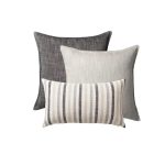 Porto & Capri | Set of 3 | Black Linen Blend Throw Pillow Covers